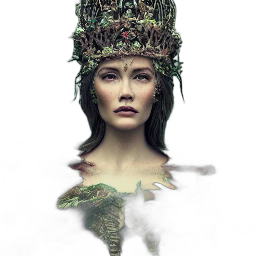 crown, hat, face, jewelry, fantasy art, concept art, photorealistic, 3d render transparent PNG cut-out