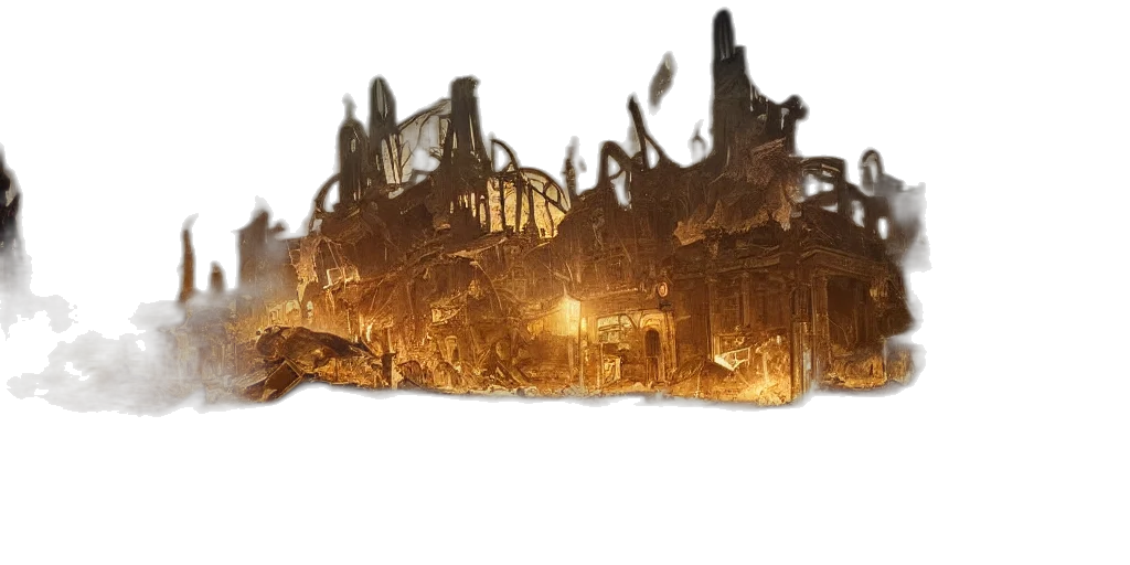 mask, crown, building, concept art transparent PNG cut-out