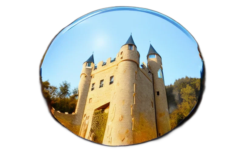 crown, building, photorealistic, 3d render, castle, chrome, reflect, fantastic transparent PNG cut-out