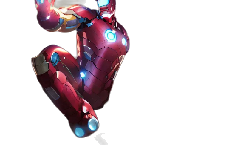robot, weapon, concept art, 3d render, comic book art, pixel art, super, ironman transparent PNG cut-out