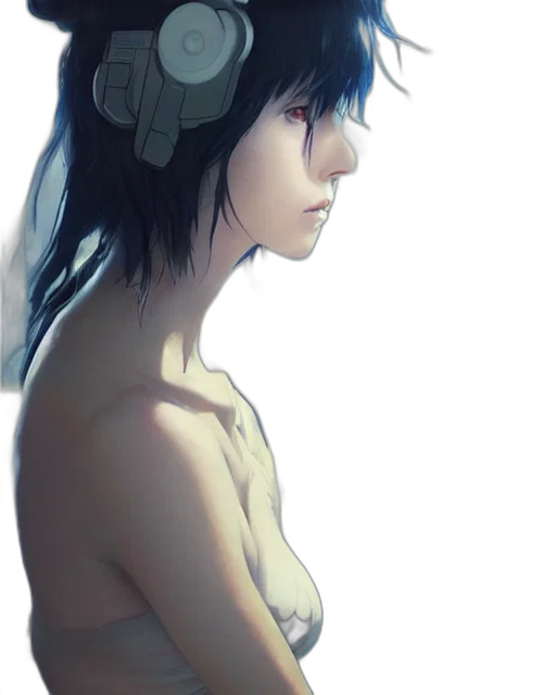 hat, crown, robot, face, anime, concept art, fantasy art, photorealistic transparent PNG cut-out