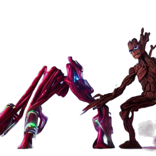 robot, weapon, concept art, 3d render transparent PNG cut-out