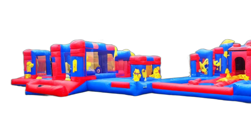 furniture, 3d render, bouncy, castle, children, inside, blowing, wind transparent PNG cut-out
