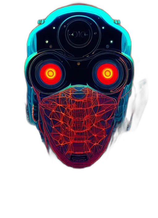 robot, mask, face, creature transparent PNG cut-out