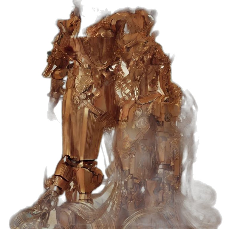 robot, dress, mask, creature, concept art, fantasy art, 3d render, photorealistic transparent PNG cut-out
