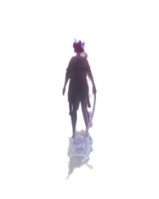 crown, creature, staff, dress transparent PNG cut-out