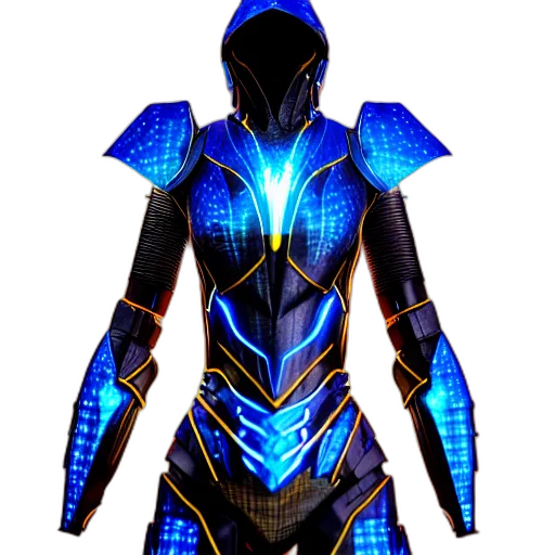 robot, jewelry, dress, jacket, concept art, cyberpunk, 3d render, fantasy art transparent PNG cut-out