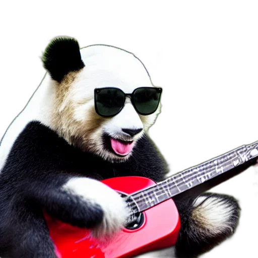 animal, photorealistic, photo, fuzzy, panda, wearing, sunglasses, red transparent PNG cut-out
