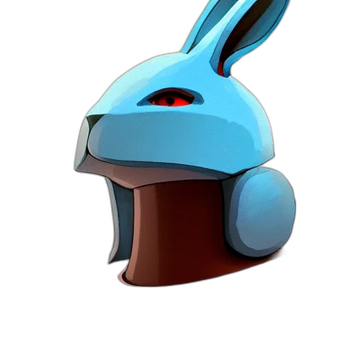 robot, hat, mask, weapon, 3d render, concept art, cartoon, vaporwave transparent PNG cut-out