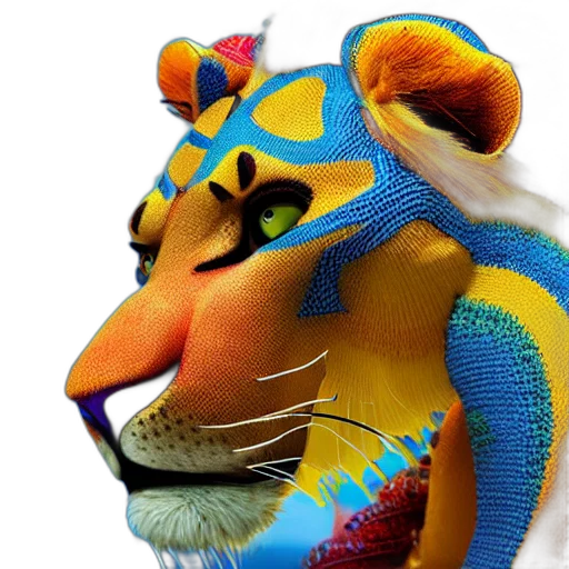 animal, crown, mask, 3d render transparent PNG cut-out