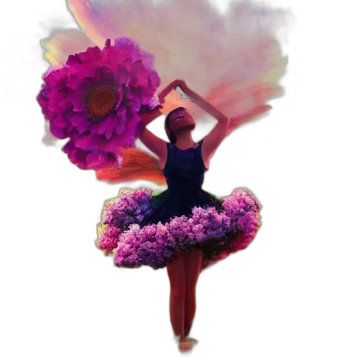 flower, dress, crown, concept art transparent PNG cut-out