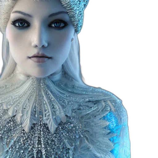 dress, jewelry, 3d render, fantasy art, concept art, photorealistic, blue, ice transparent PNG cut-out
