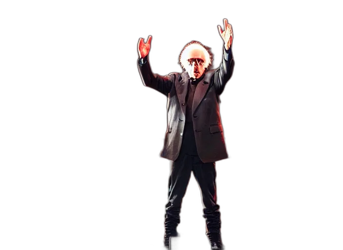 jacket, staff, robot, creature transparent PNG cut-out