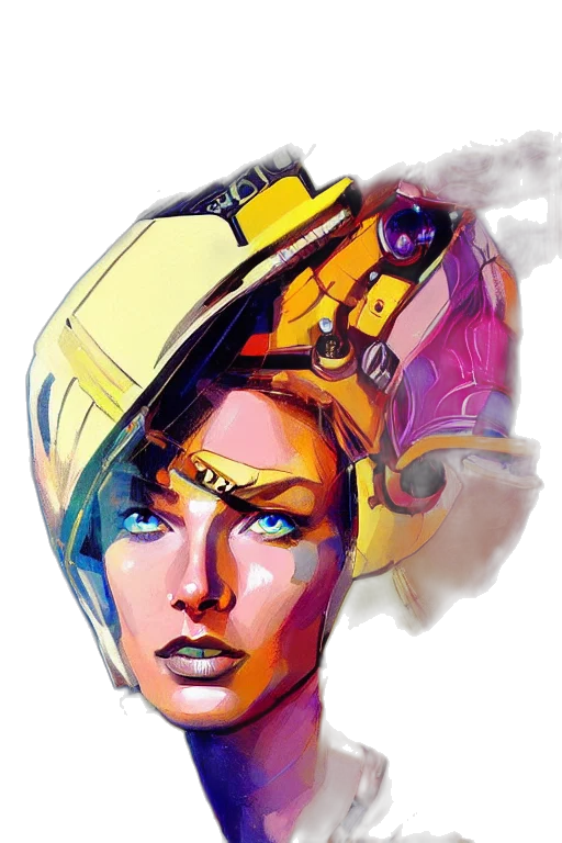 robot, face, mask, crown, cyberpunk, concept art, comic book art, fantasy art transparent PNG cut-out