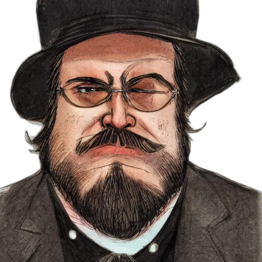 hat, face, staff, watercolor transparent PNG cut-out