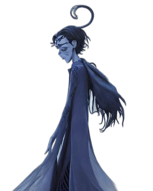 staff, dress, creature, concept art, fantasy art, cartoon, watercolor, blue transparent PNG cut-out