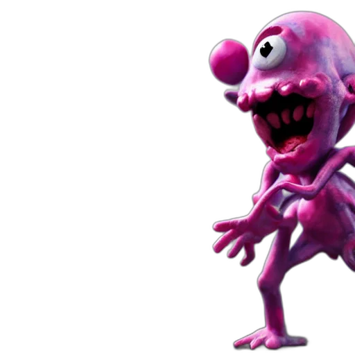 creature, animal, mask, face, 3d render, concept art, photorealistic, pink transparent PNG cut-out