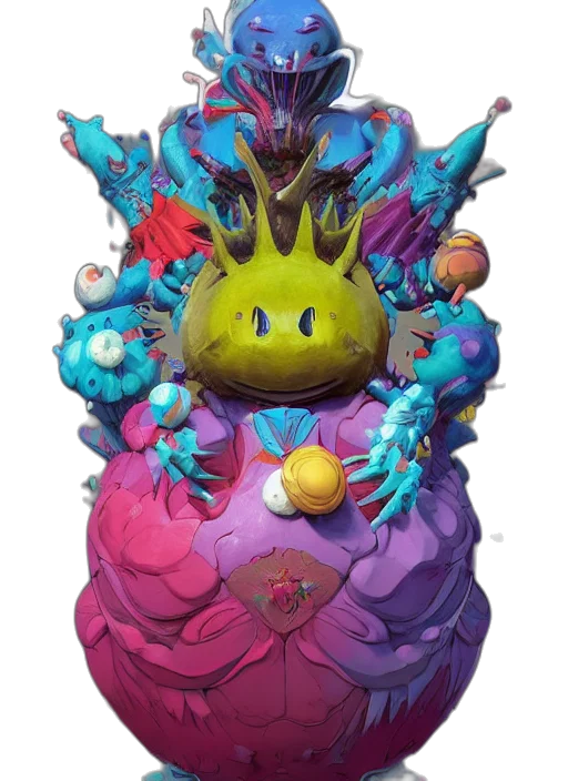 crown, dragon, creature, staff transparent PNG cut-out