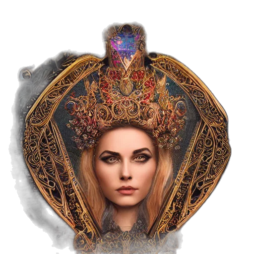 crown, jewelry, face, mask, fantasy art, concept art, pixel art, photorealistic transparent PNG cut-out