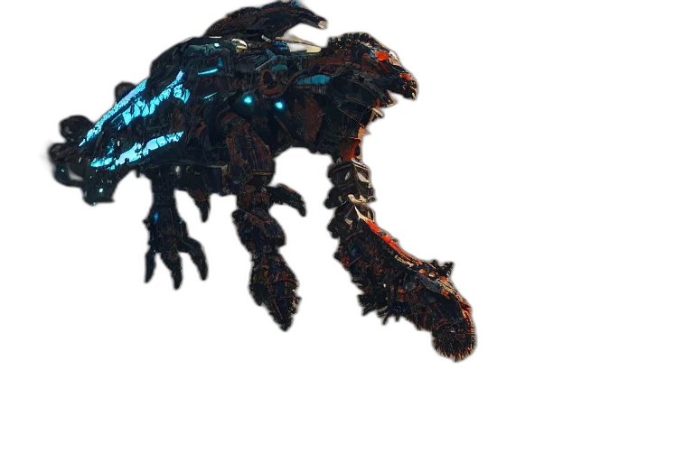 dragon, creature, robot, weapon, concept art, 3d render, pixel art, cyberpunk transparent PNG cut-out