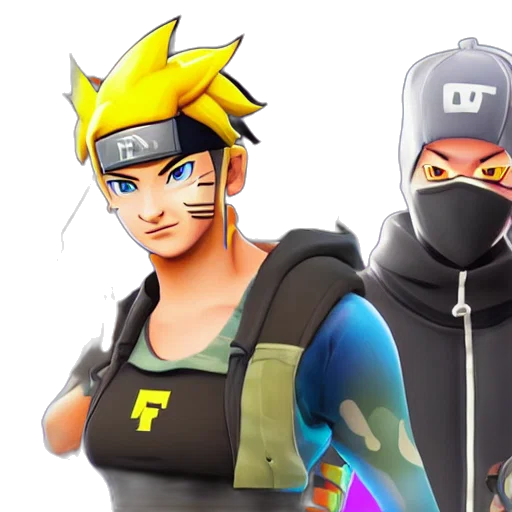 concept art, 3d render, pixel art, anime, fortnite, naruto transparent PNG cut-out