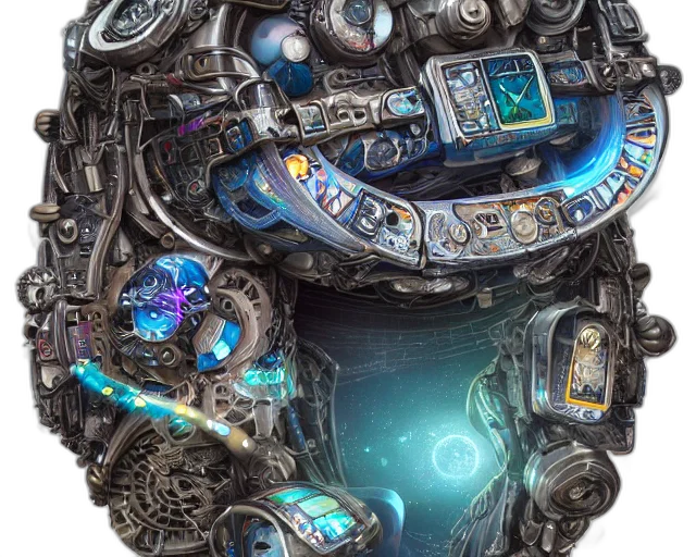 robot, face, concept art, cyberpunk transparent PNG cut-out