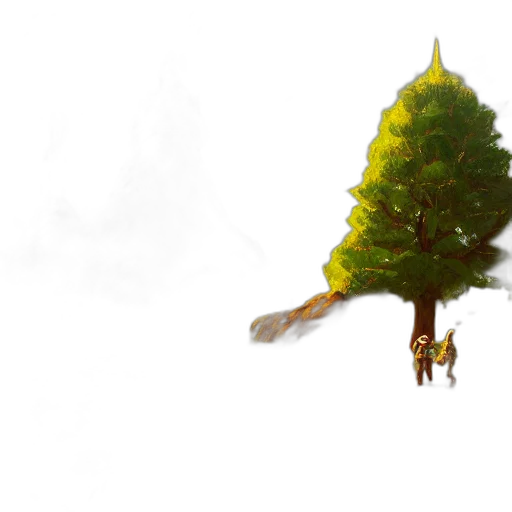 tree, creature, crown, staff transparent PNG cut-out