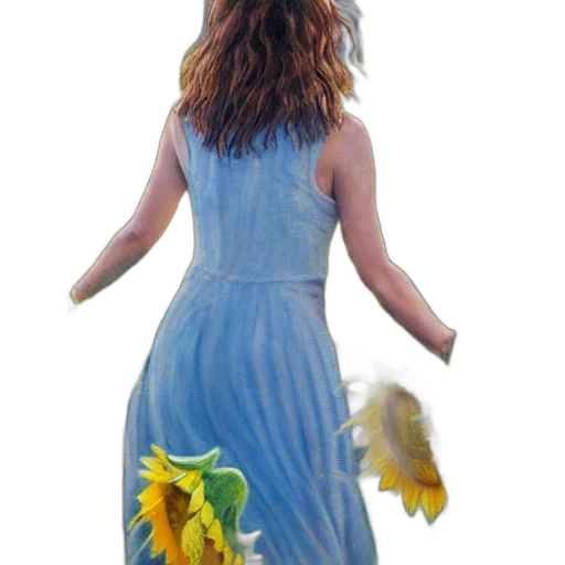 dress, flower, creature, hair, photorealistic, concept art, oil painting, 3d render transparent PNG cut-out