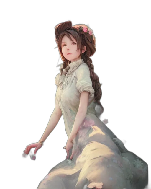 dress, staff, face, crown transparent PNG cut-out