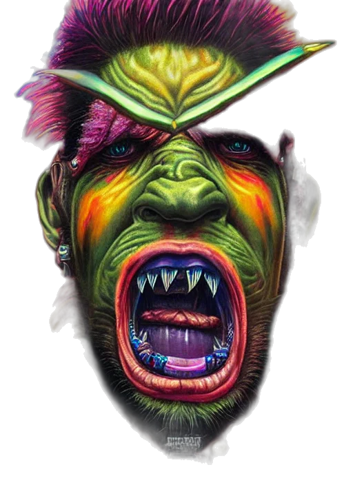 face, creature, mask, staff transparent PNG cut-out