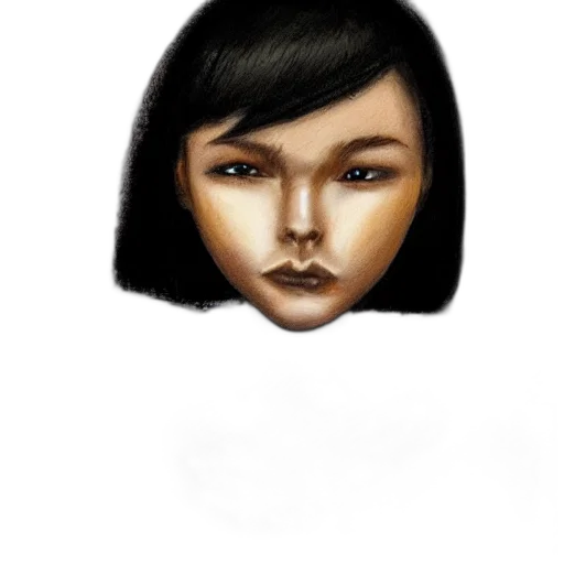 face, mask, hair, photorealistic, fantasy art, watercolor, concept art, earth tones transparent PNG cut-out