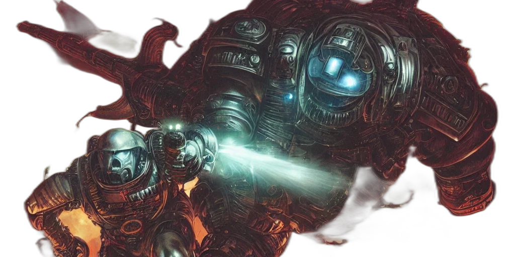 robot, creature, weapon, concept art, fantasy art, 3d render, outer space, alien transparent PNG cut-out