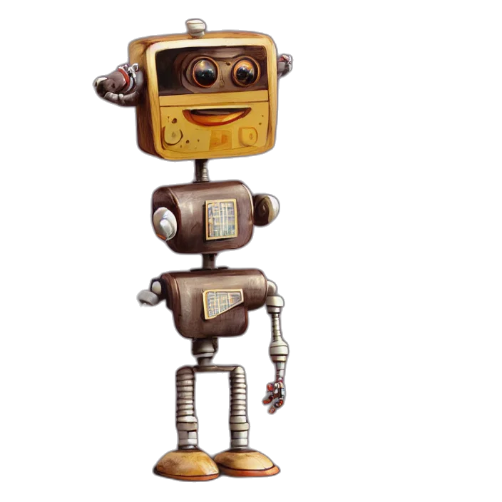 robot, staff, animal, 3d render transparent PNG cut-out