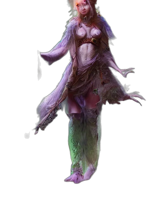 dress, creature, staff, concept art, fantasy art, cyberpunk, 3d render, underwater transparent PNG cut-out