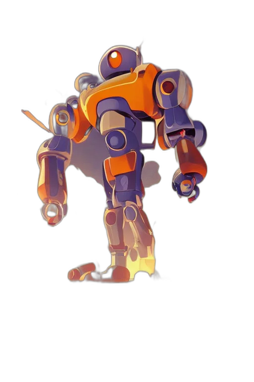 robot, weapon, staff, creature, concept art, 3d render, pixel art, watercolor transparent PNG cut-out