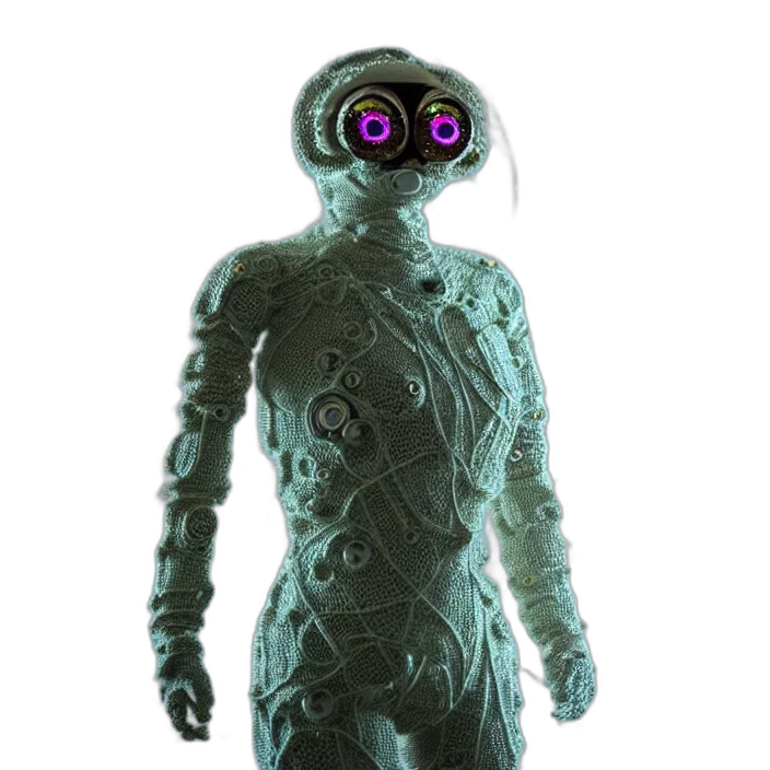 robot, creature, mask, staff transparent PNG cut-out
