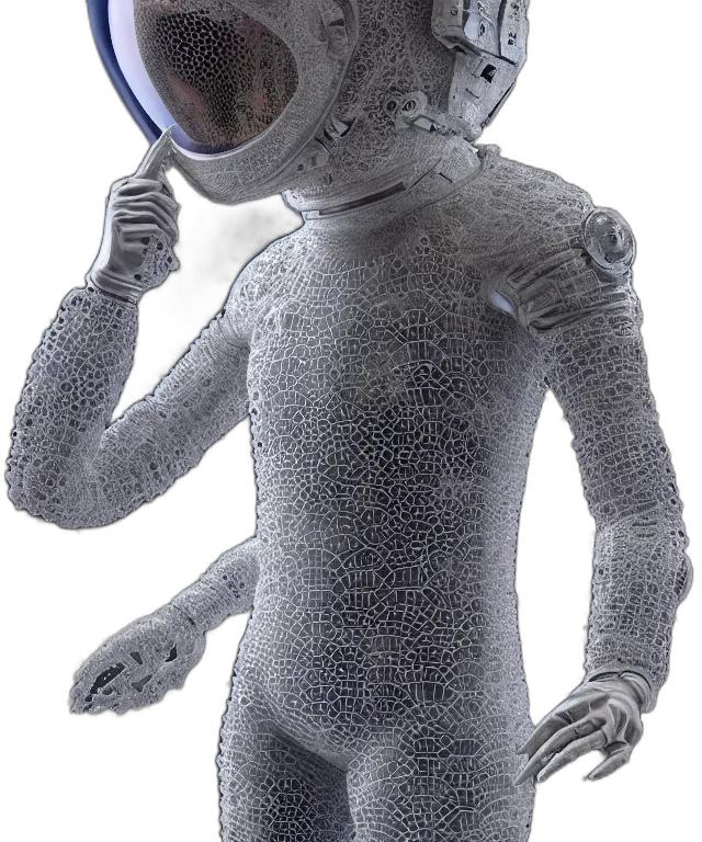 robot, mask, staff, creature transparent PNG cut-out