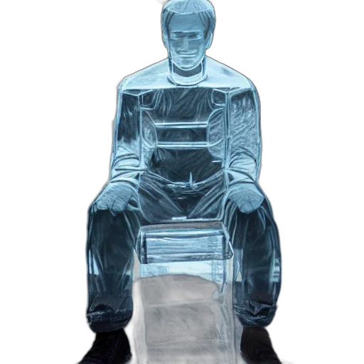 furniture, robot, jacket, face, concept art, 3d render, cyberpunk, vaporwave transparent PNG cut-out