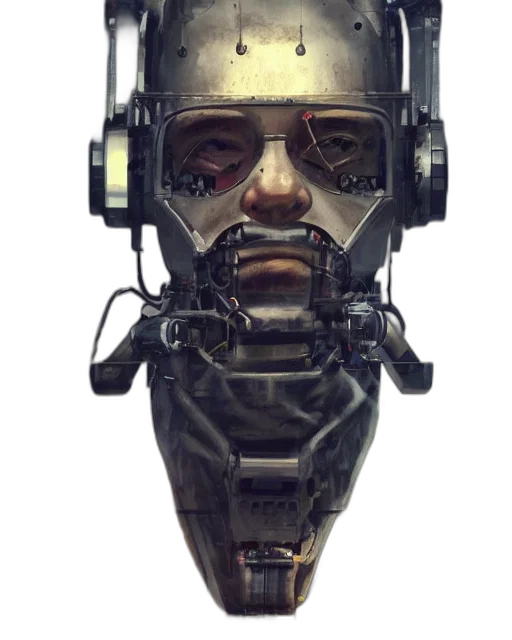 robot, mask, face, weapon transparent PNG cut-out