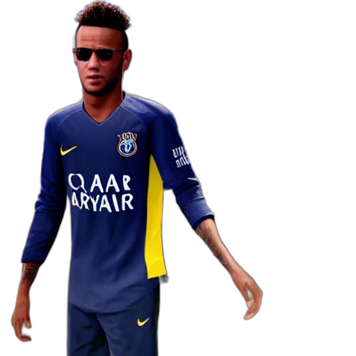 3d render, concept art, cartoon, photorealistic, neymar, gta transparent PNG cut-out