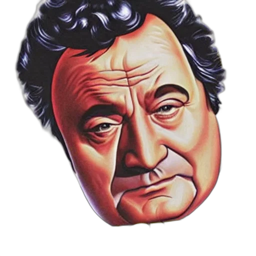 face, mask, crown, hat, cartoon, photorealistic, pixel art, columbo transparent PNG cut-out