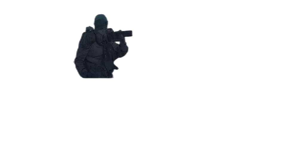 jacket, weapon, mask, staff transparent PNG cut-out
