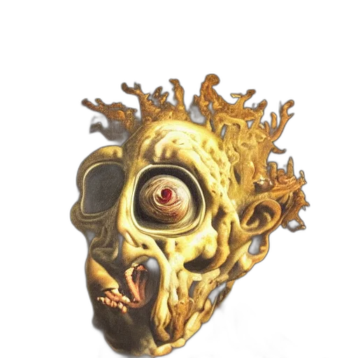 mask, crown, face, creature, concept art, 3d render, fantasy art, photorealistic transparent PNG cut-out