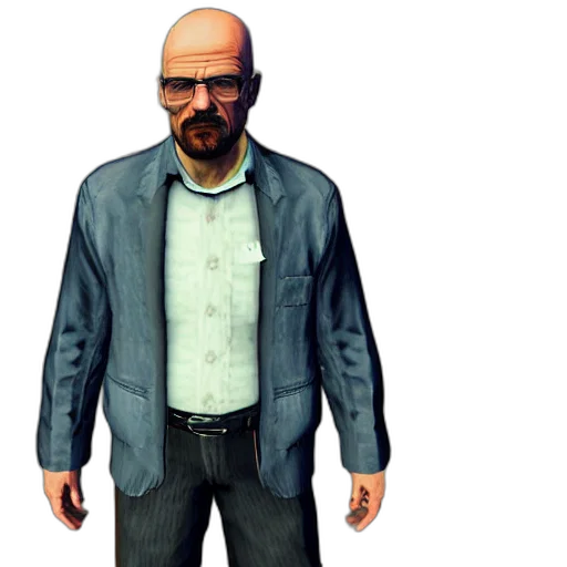 jacket, staff, concept art, 3d render, photorealistic, pixel art, walter, white transparent PNG cut-out
