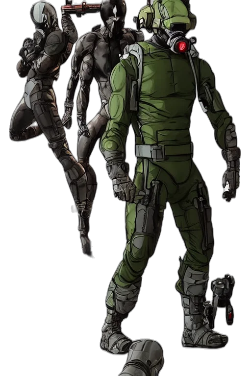 robot, concept art, comic book art, cyberpunk transparent PNG cut-out