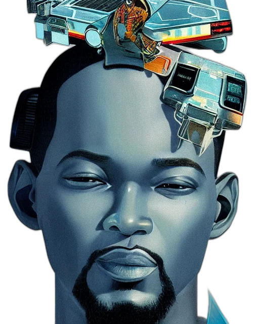 robot, face, concept art, cyberpunk, comic book art, photorealistic, stylish, vfx transparent PNG cut-out