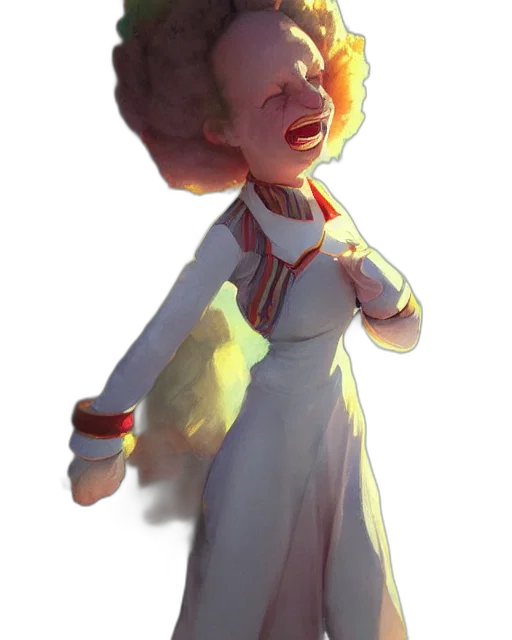 staff, dress, face, creature transparent PNG cut-out