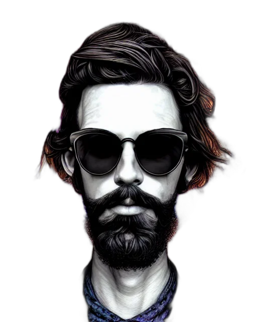 face, jacket, mask, comic book art transparent PNG cut-out