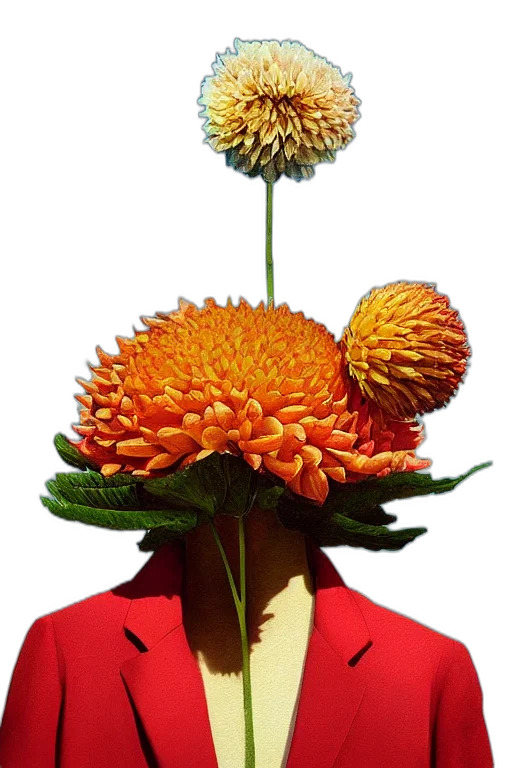 flower, crown, hat, staff, photorealistic, 3d render, closeup, giant transparent PNG cut-out