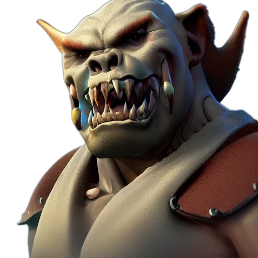face, 3d render, concept art, photorealistic, fantasy art, digital, art, orc transparent PNG cut-out